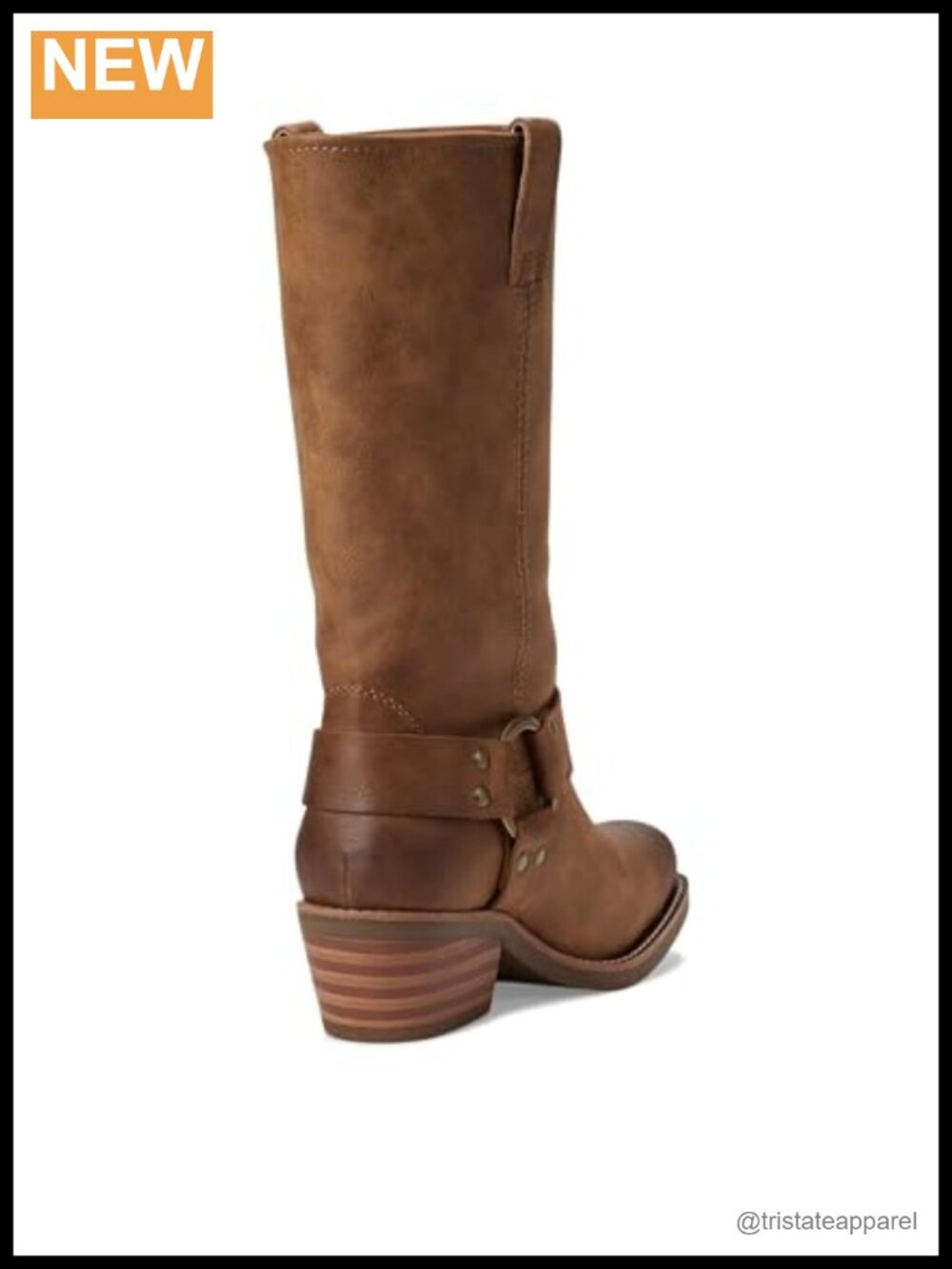 FRYE AND CO. Lorrie Harness 12 Women's Mid-Calf Pull-On Motorcycle Boots Vegan - Picture 4 of 6